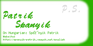 patrik spanyik business card